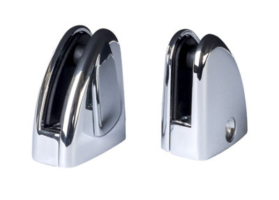 Clarity Chrome Clamps for 8mm Glass Stair and Landing Panels (H) 47mm (W)44mm (T) 25mm