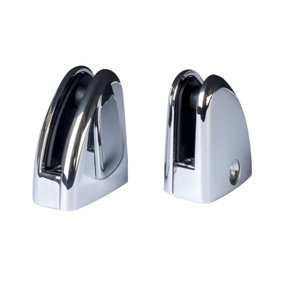 Clarity Chrome Clamps for 8mm Glass Stair and Landing Panels (H) 47mm (W)44mm (T) 25mm