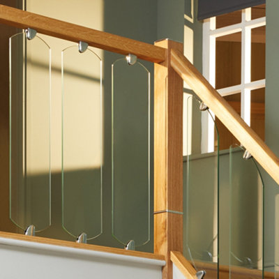 Clarity Chrome Clamps for 8mm Glass Stair and Landing Panels (H) 47mm (W)44mm (T) 25mm - 3