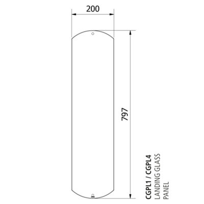 Clarity Clear Glass Staircase Panel for Landing (T) 8mm (W) 200mm (H) 797mm