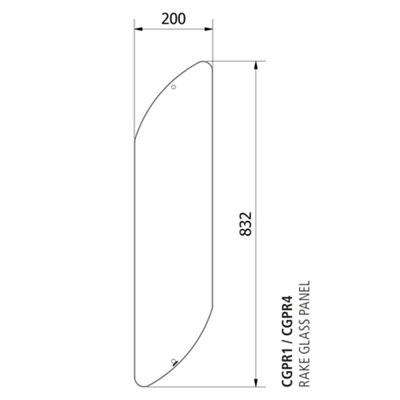 Clarity Clear Glass Staircase Rake Panel for Stairs (T) 8mm (W) 200mm (H) 832mm