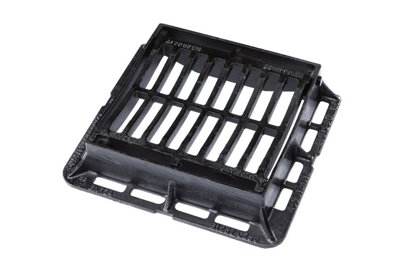 Clark Drain CD60 DDI KMC Gully Grate & Frame Clear Opening 302mm x 302mm x 75mm Overall Size 400mm x 362mm C250 Hinged Ductile Iro