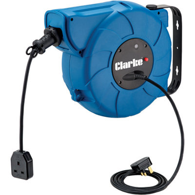 Clarke CCR15T 15 Metre 230V Retractable Cable Reel - 15 Metres Heavy Duty Cable