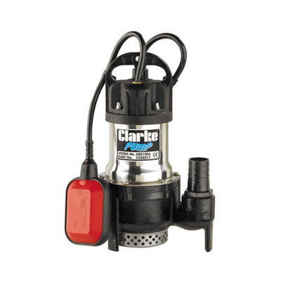 Clarke HSE130A 283W 140Lpm 7m Head Heavy Duty Submersible Water Pump with Float Switch (230V)