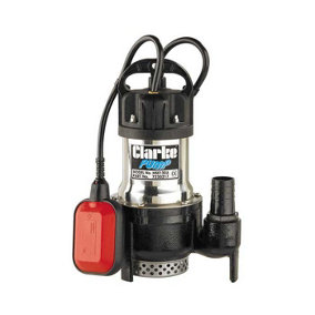 Clarke HSE130A 283W 140Lpm 7m Head Heavy Duty Submersible Water Pump with Float Switch (230V)