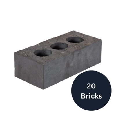 Class B Engineering Brick Smooth Blue Perforated 65mm (x20 Bricks)