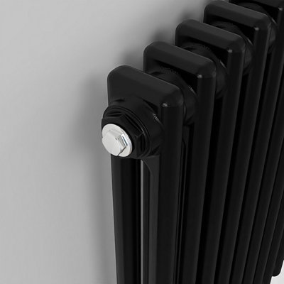 Classic 2 Column Cast Iron Inspired Radiators Black for Central Heating ...