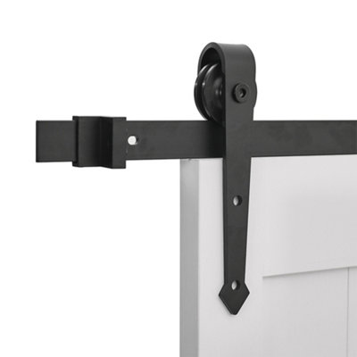 Classic Barn Door Sliding Rail Set with Wheel Rollers 6.6ft