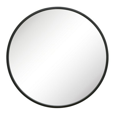 Classic Black Circular Decorative Framed Mirror Bathroom, Bedroom, Hallway Wall Mirror 60cm