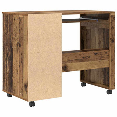 Classic Brown Computer Desk Old Wood Particle board, Metal Standard