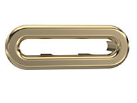 Classic Ceramic Accessories Traditional Oval Overflow Cover - 54mm x 19mm - Brushed Brass - Balterley