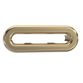 Classic Ceramic Accessories Traditional Oval Overflow Cover - 54mm x 19mm - Brushed Brass - Balterley