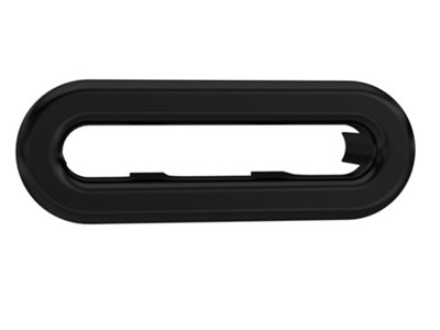 Classic Ceramic Accessories Traditional Oval Overflow Cover - 54mm x 19mm - Matt Black - Balterley