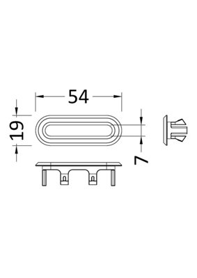 Classic Ceramic Accessories Traditional Oval Overflow Cover - 54mm x 19mm - Matt Black - Balterley