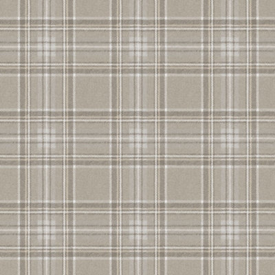 Classic Check Wallpaper In Taupe