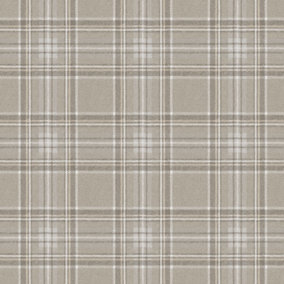Classic Check Wallpaper In Taupe