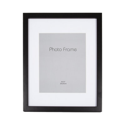 Classic Designer Mat Black MDF 8x10 Picture Frame for Free Standing or Wall Hung