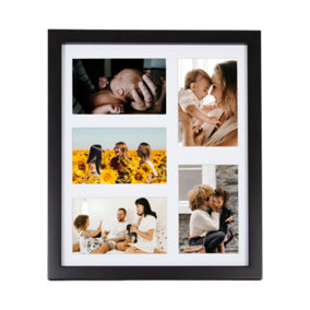 Classic Designer Mat Black MDF Collage Picture Frame Free Standing or Wall Hung