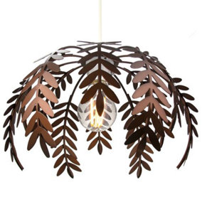 Classic Fern Leaf Design Ceiling Pendant Light Shade in Stylish Bronze Finish