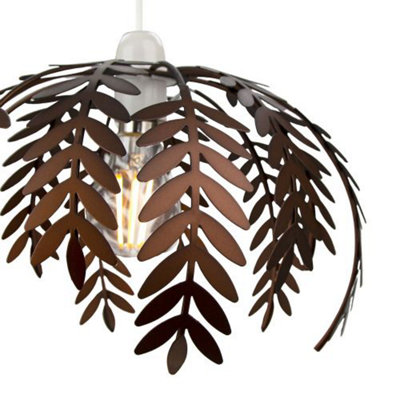 Classic Fern Leaf Design Ceiling Pendant Light Shade in Stylish Bronze Finish