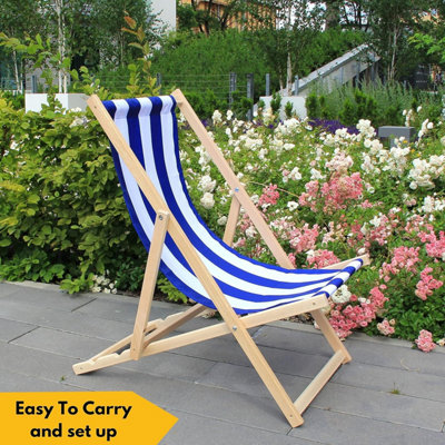 MZshop - Exotic Blue Leaves - Folding Garden Deck Chair factory - High Quality Wooden Deckchair - Sunbed - Chair - Garden Furniture - Folding Chair