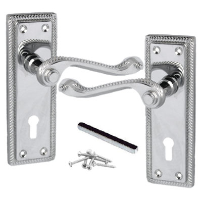 Buy CLASSIC GEORGIAN ROPE EDGE SCROLL LEVER MORTICE LATCH LOCK DOOR ...