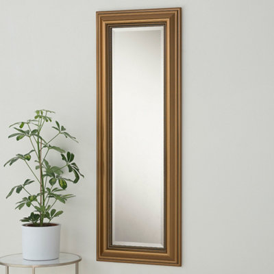 Classic Gold Beaded Mirror 132x48cm