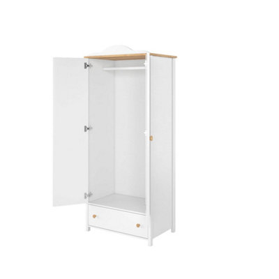 Classic Hinged Door Wardrobe with Drawer and Hanging Rail (H)1860mm (W)850mm (D)520mm - Children's Bedroom Furniture