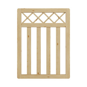 Classic Lattice Top Garden Gate Fence Gate for Yard, Patio, and Entryway Security 120cm W x 90cm H