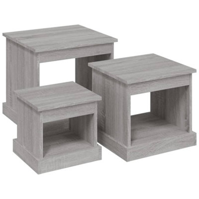 CLASSIC NESTING TABLES 3 PCS GREY SONOMA ENGINEERED WOOD