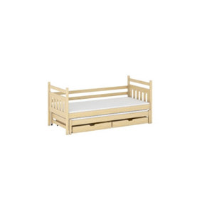 Classic Pine Daniel Double Bed with Trundle & Drawers - Timeless Appeal with Foam Bonnell Mattresses (H850mm W1980mm D970mm)
