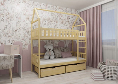 Classic Pine Gaja Bunk Bed with Storage (H)217cm (W)198cm (D)98cm - Timeless Design & Practical