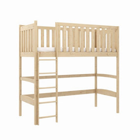 Classic Pine Laura Loft Bed  with Foam Mattress - Durable & Space-Saving (H1780mm W1980mm D970mm)