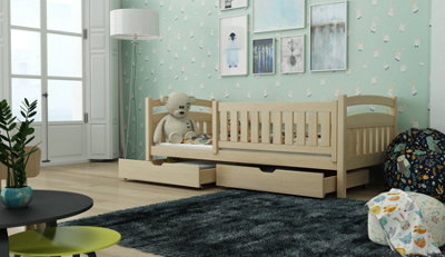 Classic Pine Terry Bed for Kids with Storage and Bonnell Mattress (H)850mm (W)1980mm (D)970mm, with Natural Charm