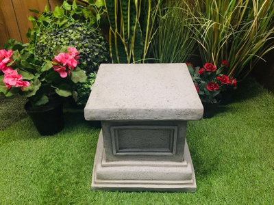 Classic Plain Stone Cast Garden Square Plinth