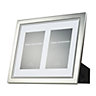 Classic Polished Nickel Plated Metal Double Picture Frame with Inner Mat Card