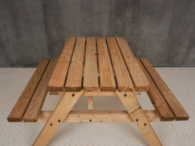 Wooden picnic deals bench b&q