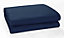Classic Rib Cotton Throw, Sofa Settee Bed Throw Bedspread, 250 x 380 cm Fits 4 or 5  Seater Sofa or Super King Size Bed, Navy Blue