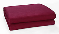 Classic Rib Cotton Throw, Sofa Settee Bed Throw Bedspread - 250cm x 380 cm Fits 4 or 5  Seater Sofa or Super King Size Bed, Wine