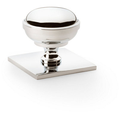 Classic Round Cabinet Door Knob & Matching Backplate Polished Nickel 38mm Handle