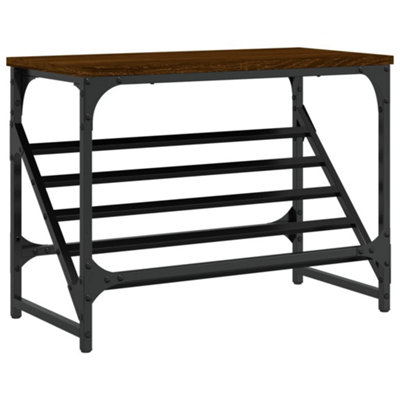 Classic Shoe Rack Brown Oak 60x30x45 cm Engineered Wood