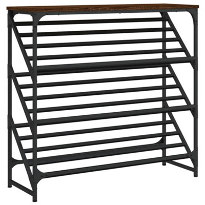 Classic Shoe Rack Brown Oak 90x30x85 cm Engineered Wood