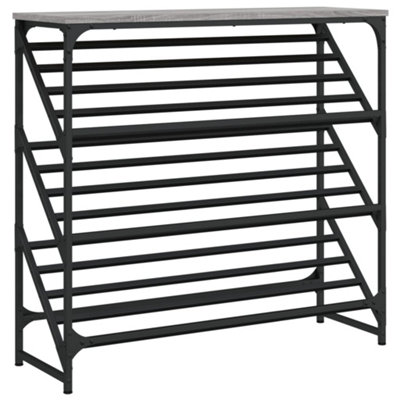 Classic Shoe Rack Grey Sonoma 90x30x85 cm Engineered Wood