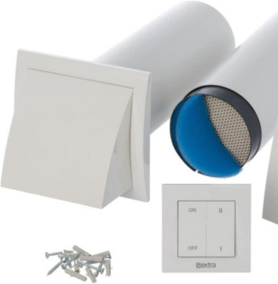 Classic Single Room Heat Recovery Kit 100mm with Wall Switch - 3