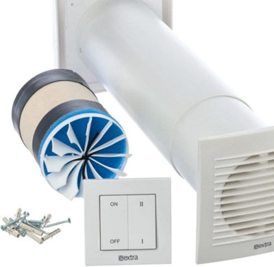 Classic Single Room Heat Recovery Kit 100mm with Wall Switch - 4