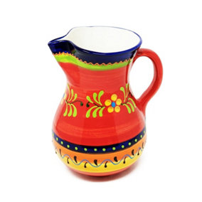 Classic Spanish Hand Painted Pattern Home Decor Large Pourer Jug 2L Daisy Chains