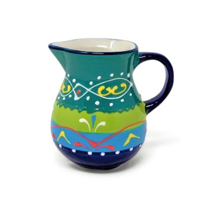 Classic Spanish Hand Painted Pattern Home Decor Mini Pourer Jug (H) 9cm Blue/Green