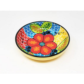 Classic Spanish Hand Painted Pattern Kitchen Dining Decor Large Bowl (Diam) 30cm Fish Scales