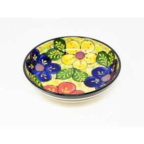 Classic Spanish Hand Painted Pattern Kitchen Dining Decor Large Bowl (Diam) 30cm Floral