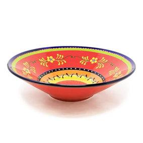 Classic Spanish Hand Painted Pattern Kitchen Dining Extra Large Conical Bowl 38cm Daisy Chains